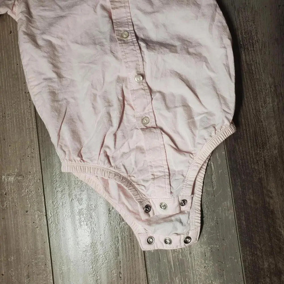 Carter's Pink Size 24m Baby Toddler Boy Button Down Bodysuit 100% Cotton EUC - Picture 9 of 10